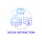 Social interaction blue gradient concept icon