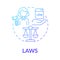 Social laws blue gradient concept icon