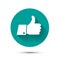 Social like flat icon on green background with