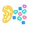 social listening media color icon vector illustration