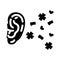 social listening media glyph icon vector illustration