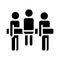 Social loafing black glyph icon