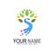 Social logo with association and greening of life