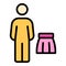 Social male stereotype icon vector flat