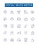 Social mass media line icons signs set. Design collection of Social, Media, Mass, Network, Platform, Digital, Sharing