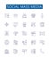 Social mass media line icons signs set. Design collection of Social, Media, Mass, Network, Platform, Digital, Sharing