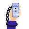 Social media addiction man hand, phone, handcuffs