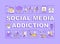 Social media addiction word concepts purple banner