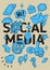 Social Media Artistic Cartoon Hand Drawn Sketchy Line Art Style Drawings Illustrations Icons And Symbols Poster