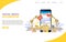 Social media automation vector website landing page design template