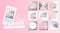 Social media banner template for your blog or business. Cute pastel pink designs set