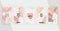 Social media banners with pink and orange artistic freehand abstract hand painting shapes, lines.