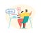 Social media blogging. Blogger podcaster streaming. Flat vector illustration