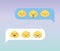 Social media chat emoji expresions facial cartoon app