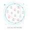 Social Media Circles, Network Illustration, Vector