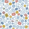 Social media colored seamless pattern. Internet messenger background. Vector illustration
