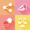 Social media colorful flat icons