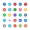 Social media colorful icons communication set