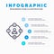 Social Media, Communication, Distractions, Media, Procrastination Line icon with 5 steps presentation infographics Background
