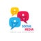 Social media communication logo design. Message online chat icon sign. Vector illustration.