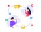 Social media communication messaging concept between man and woman with love messaging inbox icon