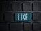 Social media concept: Enter button with Like on computer keyboard