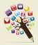 Social media concept pencil tree