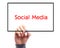 Social Media Concept Whiteboard With Businessman Hand Drawing