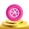 social media dribble icons 3d type logo button