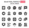 Social media glyph icon set. Message, call, chat, mail, smartphone, pinpointer, like, camera, cloud storage unique icons