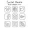 Social media hand drawn icons