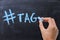 Social media hashtag on blackboard