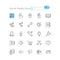 Social media highlight linear icons set