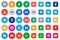 Social media icon collection buttons