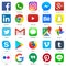 Social media icon for Facebook, Whatsapp, Skype, Youtube, Instagram, Snapchat, Hangout, Twitter