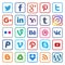 Social media icon flat line on popular