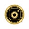 Social media icon logo with a gold color blend