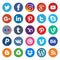 Social media icon rounded and colorful on popular