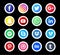 Social Media icon Set. Beautiful color circle icon design for website, template, banner, in black background.