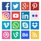 Social media icons. Buttons collection in vector.