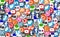 Social media icons concept illustration - sharing image background