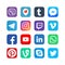 Social media icons. Inspired by facebook, instagram and viber, youtube. Popular media vector web network buttons