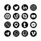 Social media icons. Popular messenger web social network vector media buttons