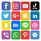 Social media icons set Logo Vector Illustrator Background