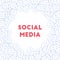 Social media icons. Social media marketing concept. Falling scattered thumbs up. Round random frame