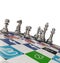 Social media icons  strategy chess pawns  - 3d rendeirng