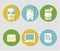 Social media icons.User infographic icon. Colorful Male Faces. Circle Icons Set in Trendy Flat Style for Web and Mobile