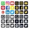 Social media icons. WhatsApp Instagram YouTube Pinterest LinkedIn Facebook snapchat google twitter