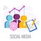 Social Media Infographics Pictogram. Virtual community, groups and publics.