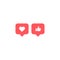 Social media Instagram modern like, follower, red color. follower, icon, symbol, ui, app, web. Vector illustration EPS10